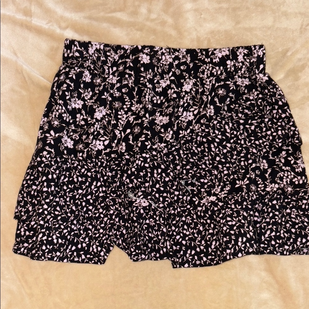 Black and Tan Floral Skirt